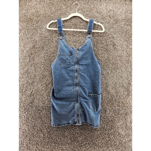 Denim Zip Up XS Overall Short Knee Length Dress 10.6695 - Picture 1 of 5